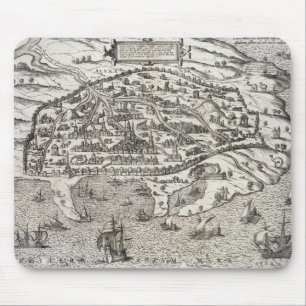 Town map of Alexandria in Egypt, c.1625 (engraving Mouse Pad