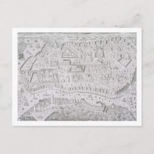 Town map of Constantinople, Turkey, c.1650 (engrav Postcard