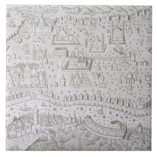 Town map of Constantinople, Turkey, c.1650 (engrav Tile