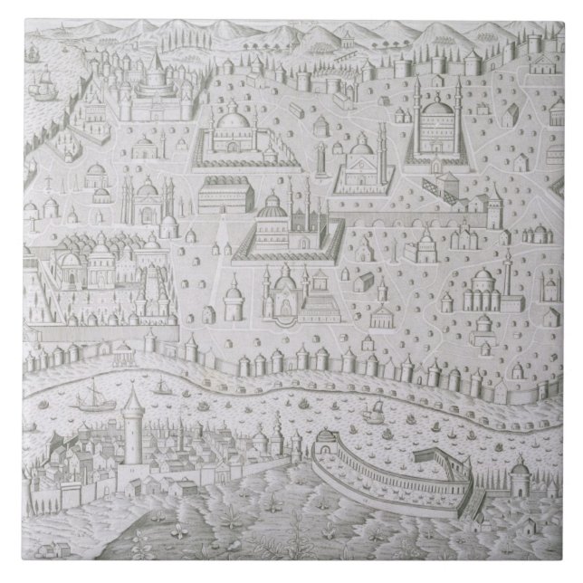 Town map of Constantinople, Turkey, c.1650 (engrav Tile (Front)