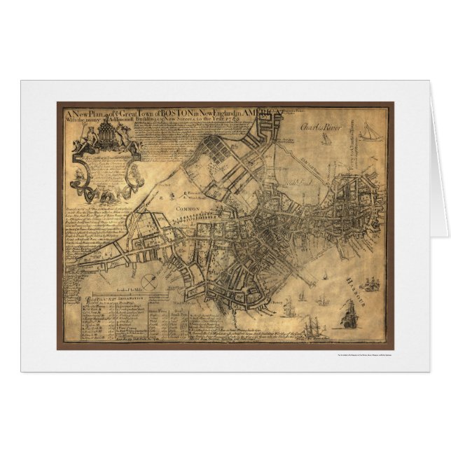 Town of Boston Map - 1769 (Front Horizontal)