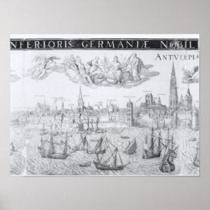 Town Plan of Antwerp, 1549 Poster