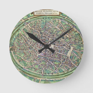 Town Plan of Bruges, from 'Civitates Orbis Terraru Round Clock