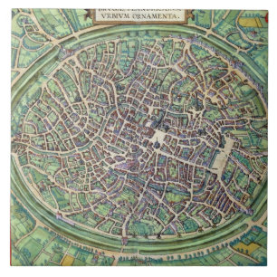 Town Plan of Bruges, from 'Civitates Orbis Terraru Tile