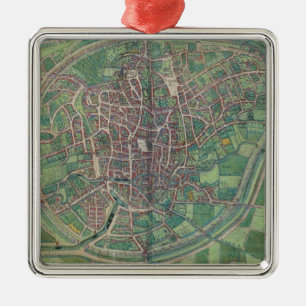 Town Plan of Brussels, from 'Civitates Orbis Terra Metal Ornament