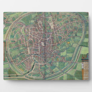 Town Plan of Brussels, from 'Civitates Orbis Terra Plaque