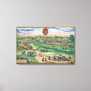 Town Plan of Grodno, from 'Civitates Orbis Terraru Canvas Print