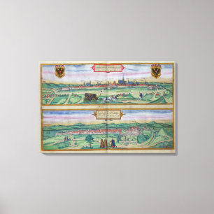 Town Plan of Vienna and Buda, from 'Civitates Orbi Canvas Print