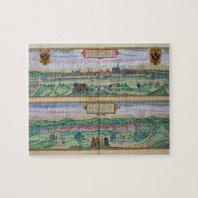 Town Plan of Vienna and Buda, from 'Civitates Orbi Jigsaw Puzzle (Horizontal)