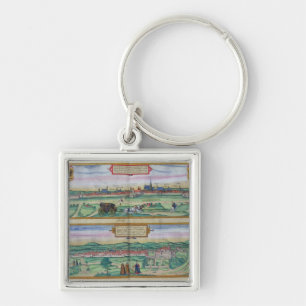 Town Plan of Vienna and Buda, from 'Civitates Orbi Keychain