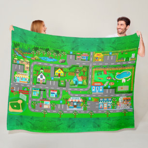 Town Roads for Cars   Fleece Blanket
