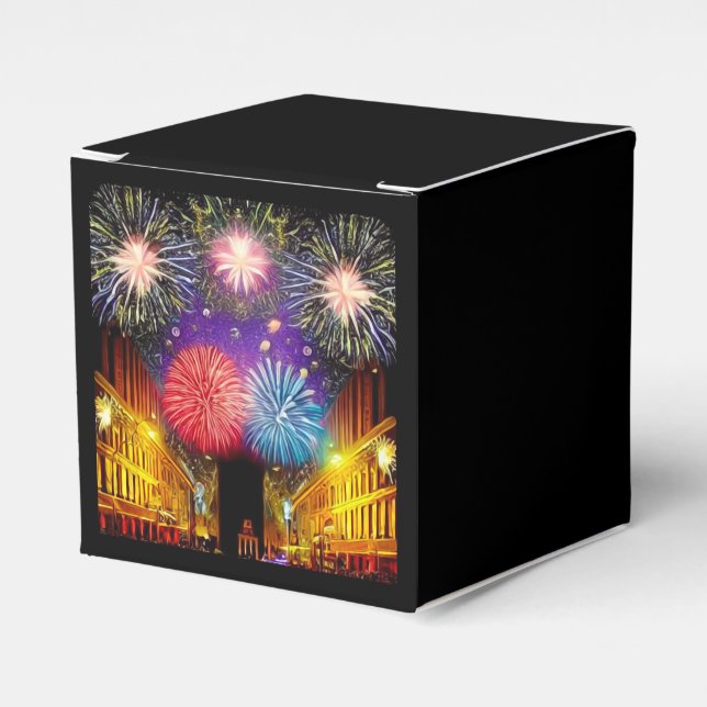Town Square Fireworks Favor Box (Front Side)