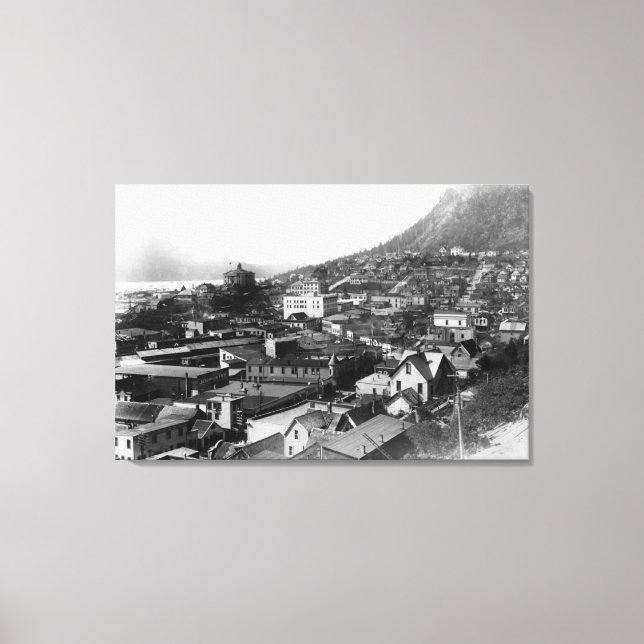 Town View of Juneau, Alaska Photograph 3 Canvas Print (Front)