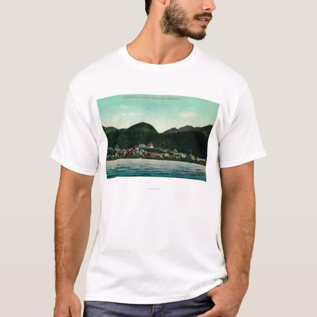 Town View of Ketchikan, Alaska from Steamer T-Shirt (Front)