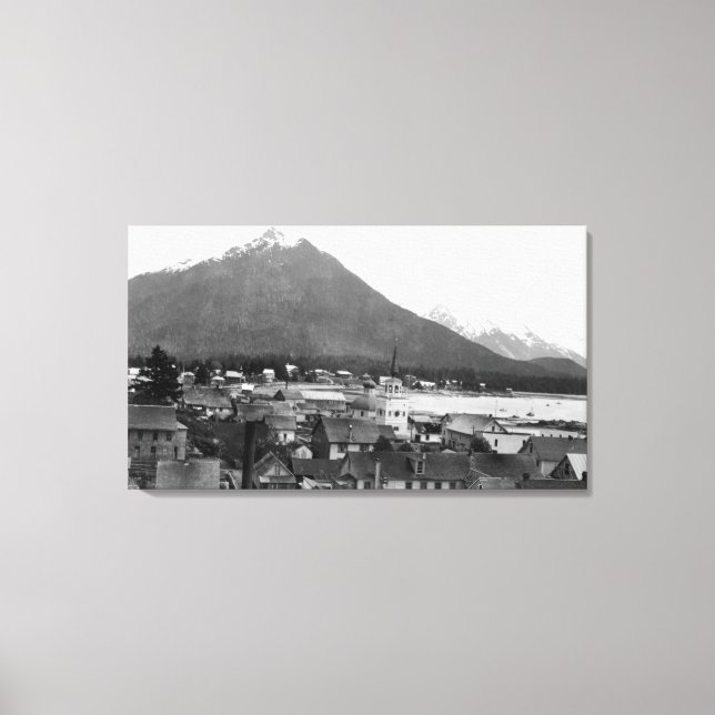 Town View of Sitka, Alaska PhotographSitka, AK Canvas Print (Front)