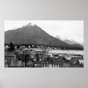 Town View of Sitka, Alaska PhotographSitka, AK Poster