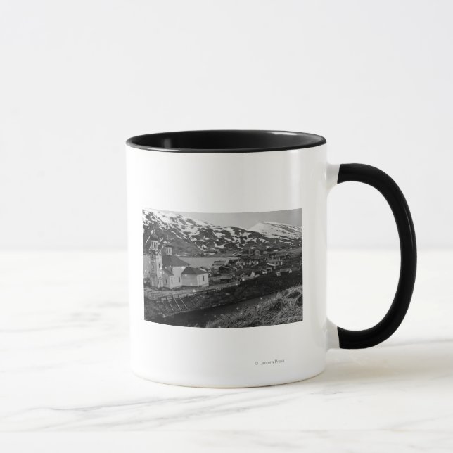 Town View of Unalaska, Alaska Photograph Mug (Right)