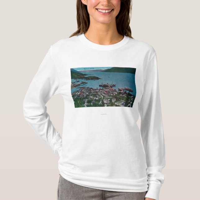 Town View of Wrangell, AlaskaWrangell, AK T-Shirt (Front)