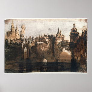 Town with a Broken Bridge Poster