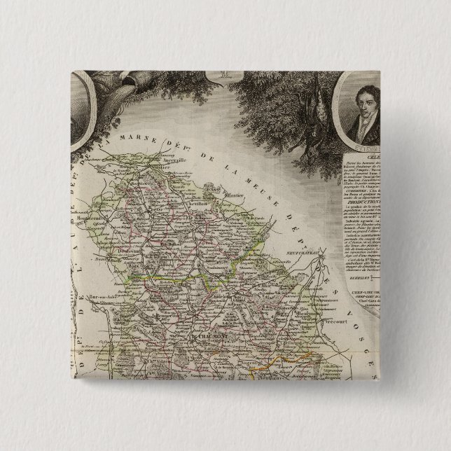 Towns 2 Inch Square Button (Front)