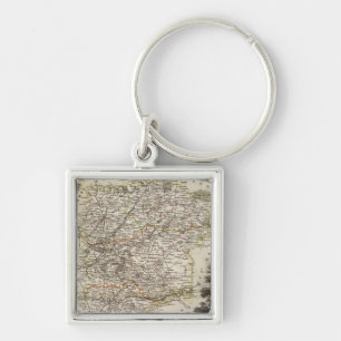 Towns and cities shown Colour along boundaries Keychain