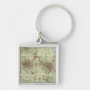 Towns of England & Scotland on a uniform scale Keychain