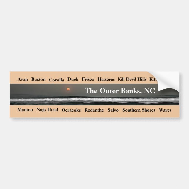 Towns of the Outer Banks Bumper Sticker (Front)