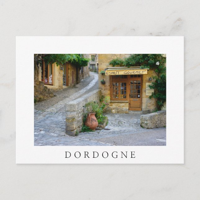 Townscape in Dordogne white postcard (Front)