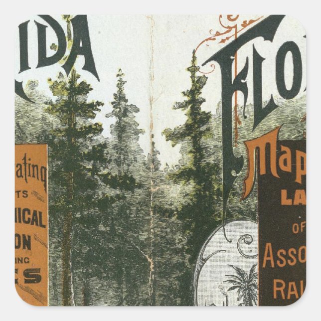 Township Map, Florida Square Sticker (Front)