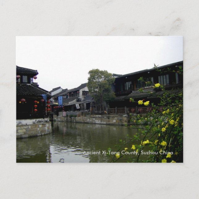 Township on Water in Spring/ Suzhou China Postcard (Front)