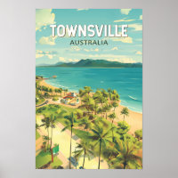 Townsville Australia Travel Art Vintage