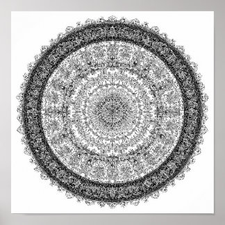 Toxic Beauty Fractal Rust Mandala Template Poster