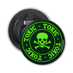 Toxic Green Skull and Crossbones Bottle Opener