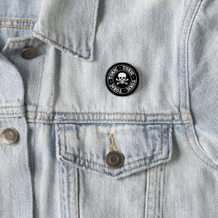 Toxic Skull and Crossbones 1 Inch Round Button