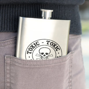 Toxic Skull and Crossbones Hip Flask