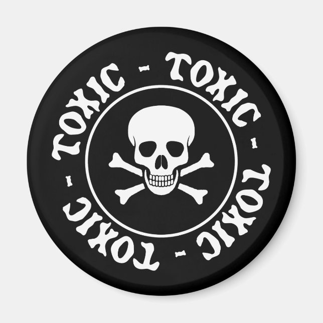 Toxic Skull and Crossbones Magnet (Front)