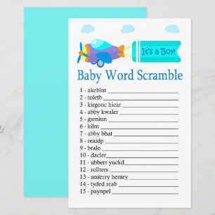 Toy Aircraft Baby word scramble game
