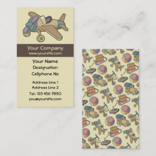 Toy Airplane Vertical Business Card