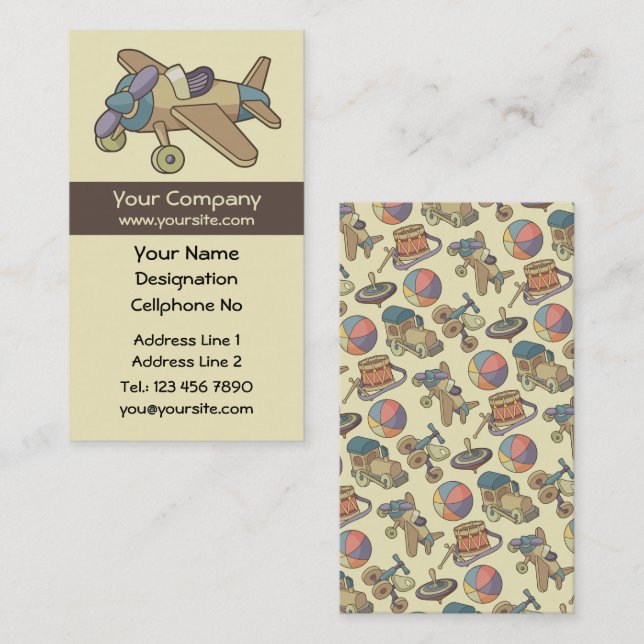 Toy Airplane Vertical Business Card (Front/Back)