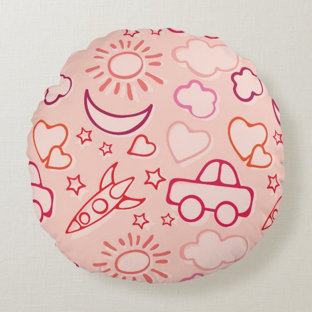 toy background round pillow (Front)
