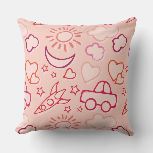 toy background throw pillow (Front)