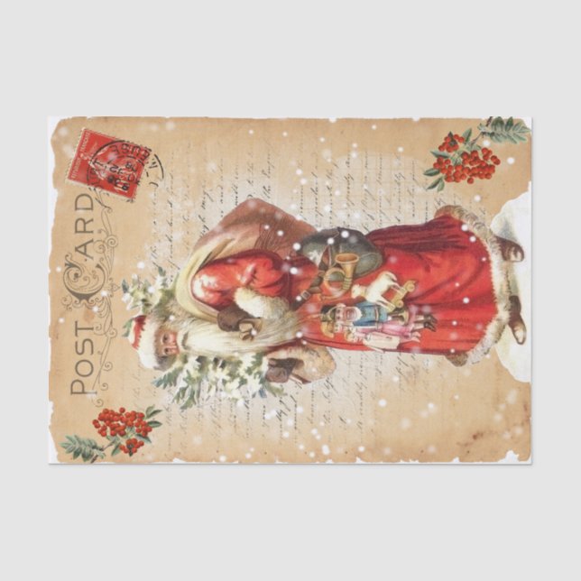 Toy Bag Santa Tissue Paper (Front)