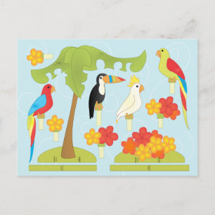Toy Birds Invitation Postcard