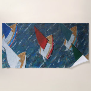 Toy boats  beach towel