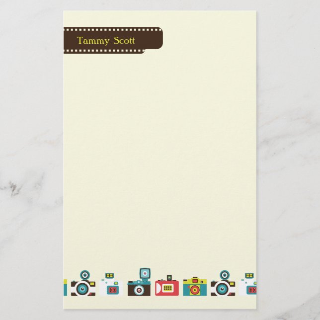 Toy Cameras Personalized Stationery (Front)