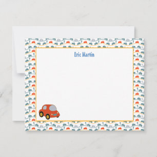 Toy Car Derby - Personalized Stationery Note Card
