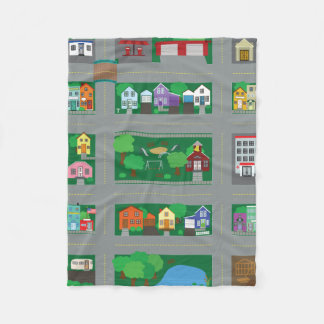 Toy Car Town Road Map Fleece Blanket