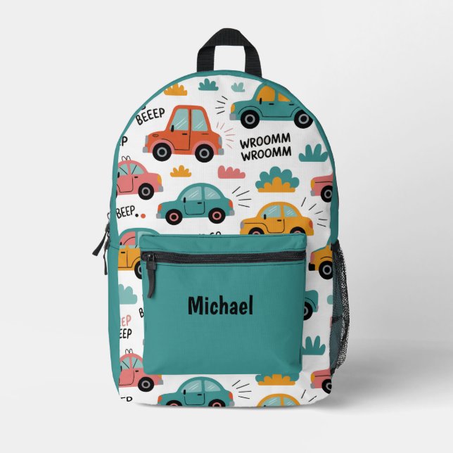 Toy Cars Bookbag for Kids, Michael Backpack Boys (Front)