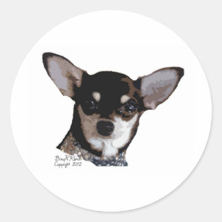 Toy Chihuahua Black and Tan Classic Round Sticker