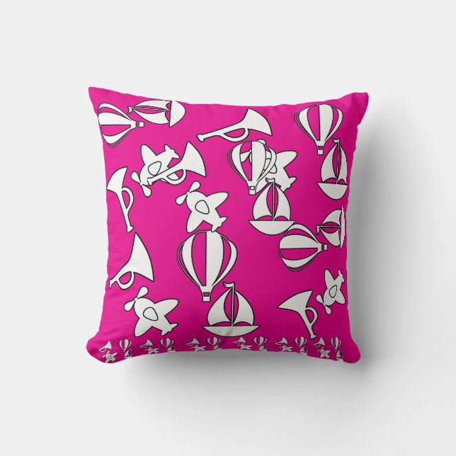 Toy Collection Kids Trim Magenta       Throw Pillow (Front)